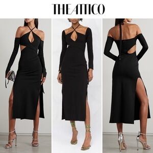 The Attico Cut Out-Detail Midi Dress in Black sz IT 42 US 6 NWT 1,200$